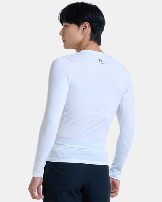 男士HeatGear® Armour長袖T恤 in White image number 1